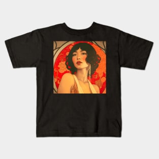 Art Deco Style Woman Kids T-Shirt